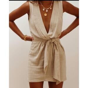 Maurie & Eve Cotton Sleeveless Fall in Love Dress in Sand Size 4